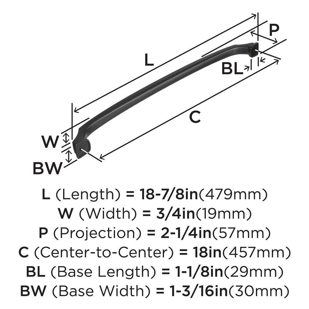 AMEROCK Revitalize Appliance Pulls in Black Bronze 18" BP55350BBR Specs