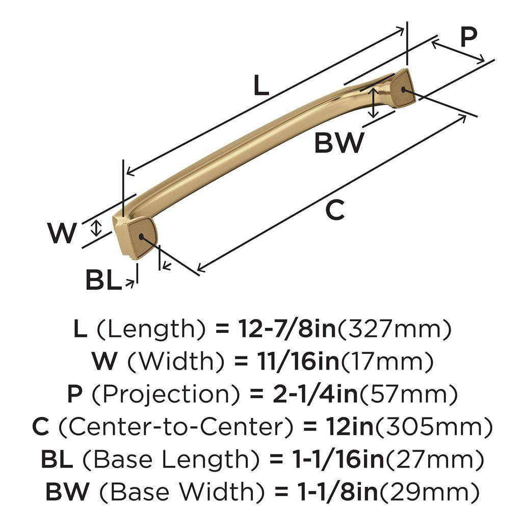 AMEROCK Revitalize Appliance Pulls in Champagne Bronze 12" BP55349CZ Specs