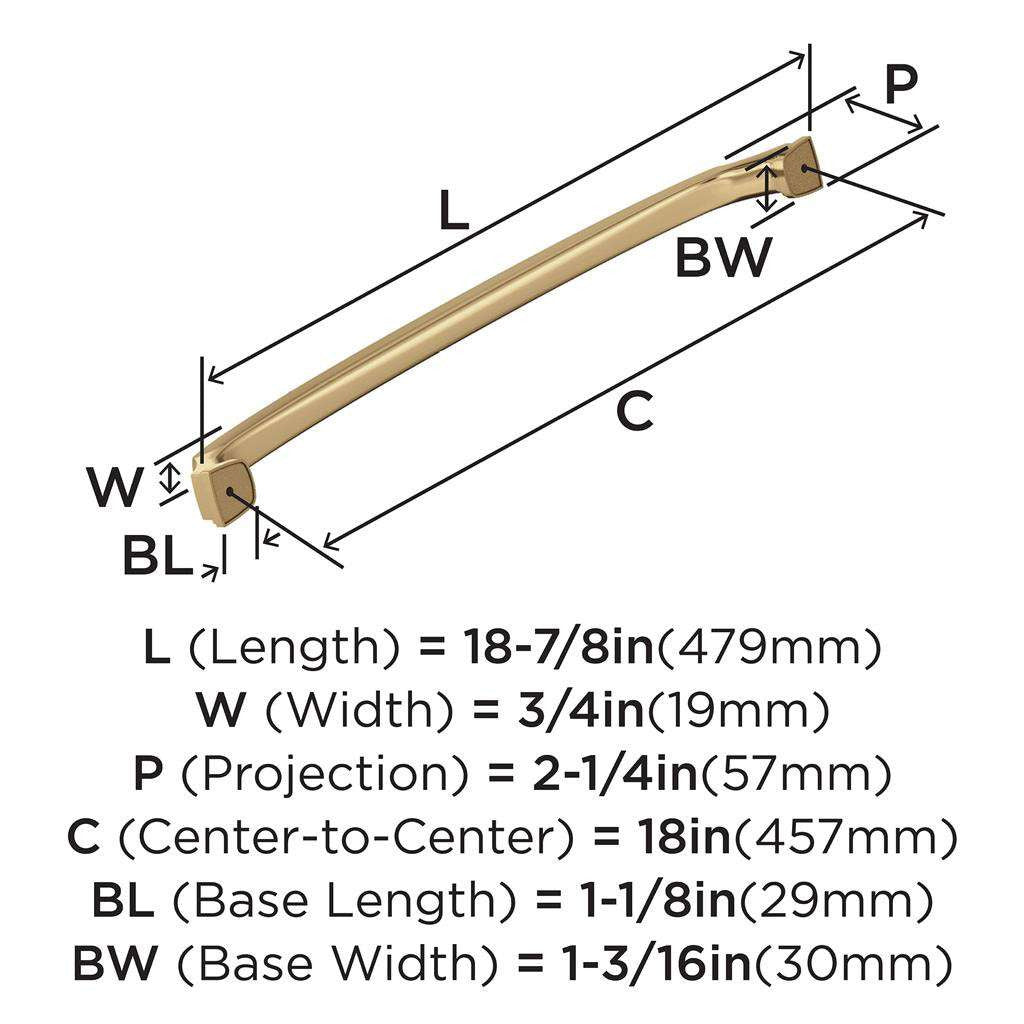 AMEROCK Revitalize Appliance Pulls in Champagne Bronze 18" BP55350CZ Specs