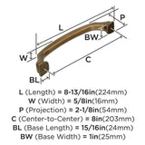 AMEROCK Revitalize Appliance Pulls in Gilded Bronze 8" BP55348GB Specs