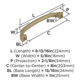 AMEROCK Revitalize Appliance Pulls in Golden Champagne 8" BP55348BBZ Specs