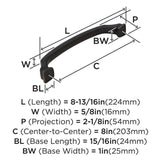 AMEROCK Revitalize Appliance Pulls in Oil Rubbed Bronze 8" BP55348ORB Specs