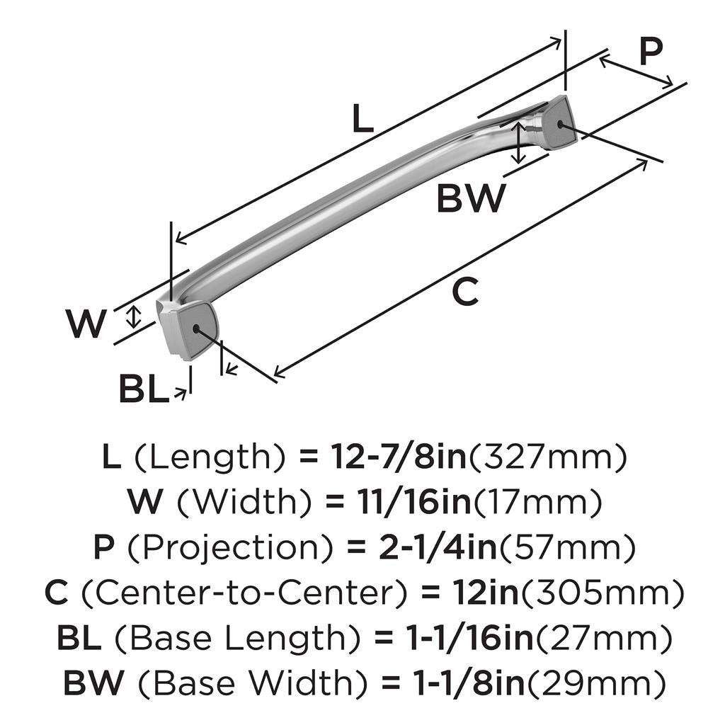AMEROCK Revitalize Appliance Pulls in Polished Chrome 12" BP5534926 Specs