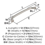 AMEROCK Revitalize Appliance Pulls in Polished Nickel 12" BP55349PN Specs