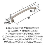 AMEROCK Revitalize Appliance Pulls in Satin Nickel 12in BP55349G10 Specs