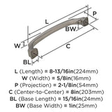 AMEROCK Revitalize Appliance Pulls in Satin Nickel 8in BP55348G10 Specs
