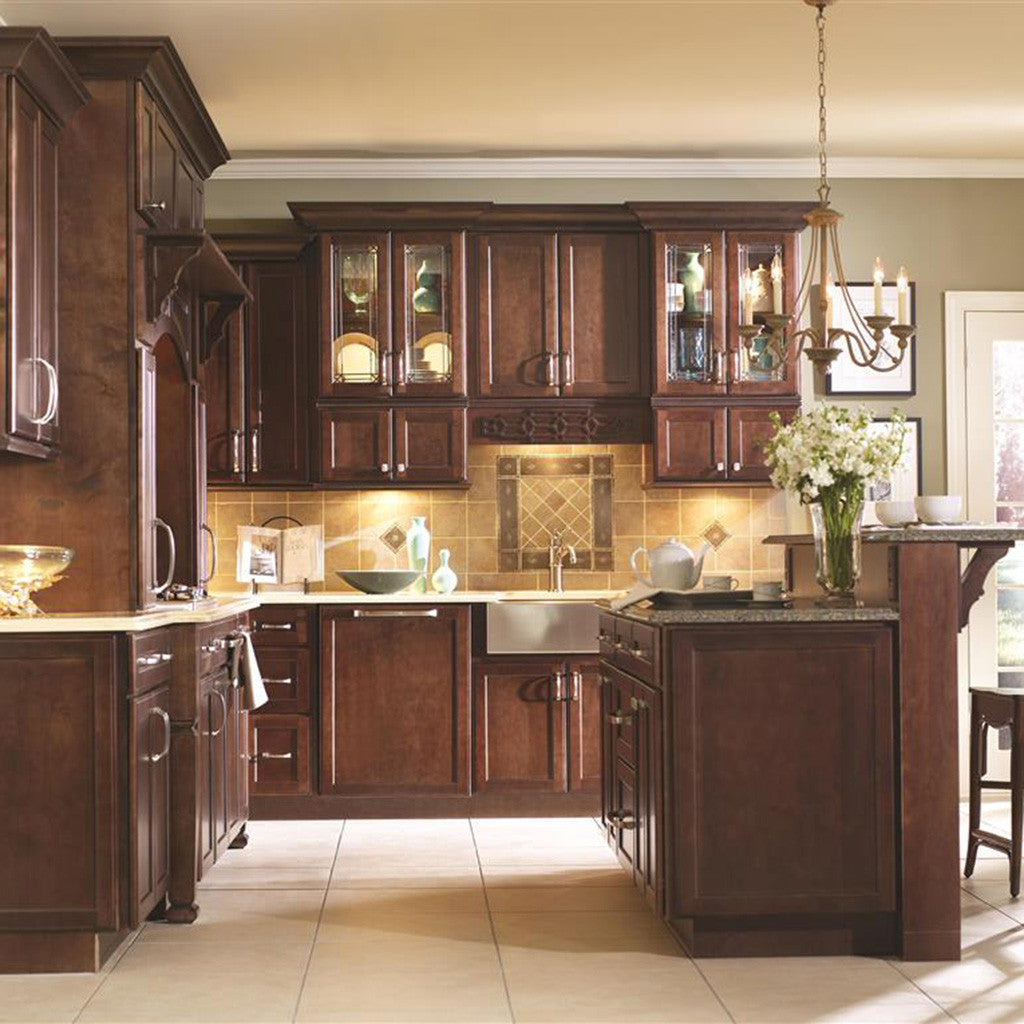 Amerock Revitalize in Satin Nickel on Cherry Wood Kitchen