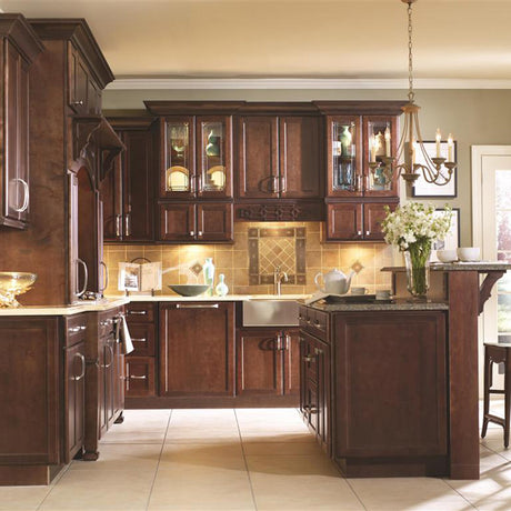 Amerock Revitalize in Satin Nickel on Cherry Wood Kitchen