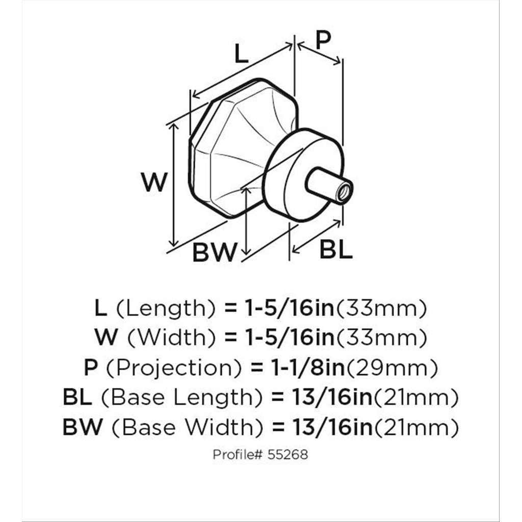 Amerock Traditional Classic Cabinet Knob Specs