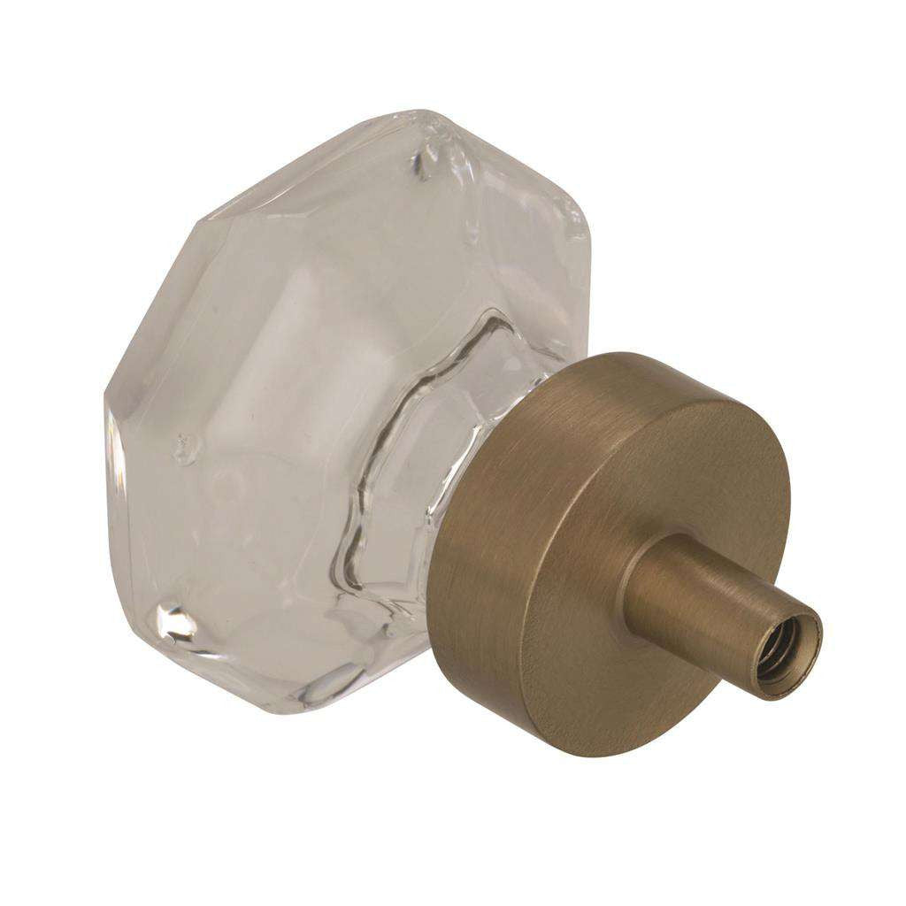 AMEROCK Traditional Classics 1-5/16" Octagon Cabinet Knob in Golden Champagne with Clear Glass BP55268CBBZ Back View