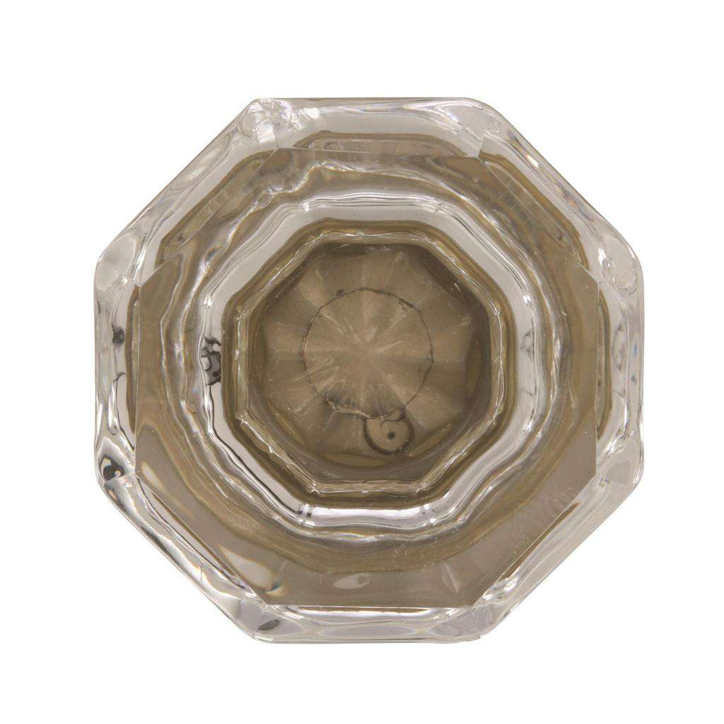 AMEROCK Traditional Classics 1-5/16" Octagon Cabinet Knob in Golden Champagne with Clear Glass BP55268CBBZ Front View