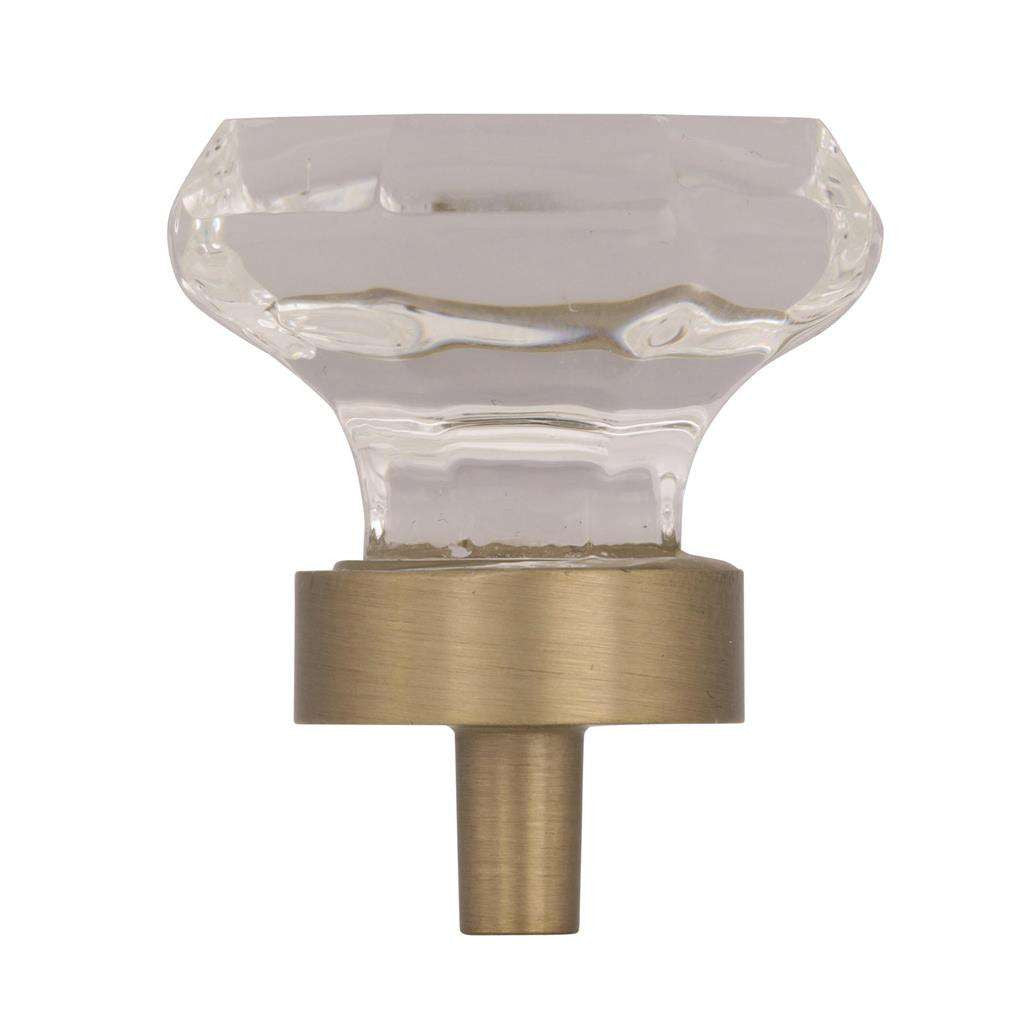 AMEROCK Traditional Classics 1-5/16" Octagon Cabinet Knob in Golden Champagne with Clear Glass BP55268CBBZ Side View