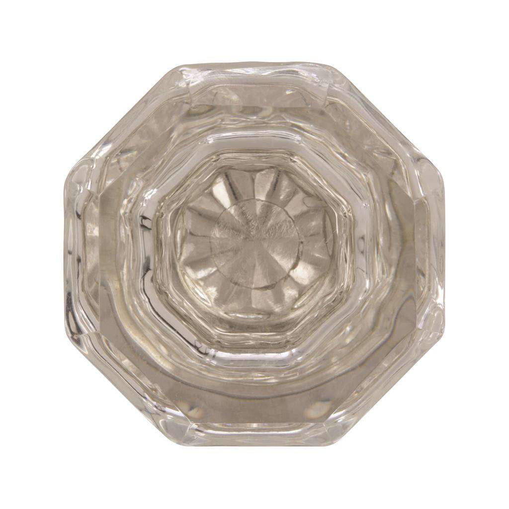 AMEROCK Traditional Classics 1-5/16" Octagon Cabinet Knob in Polished Nickel with Clear Glass BP55268CPN Front View