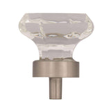 AMEROCK Traditional Classics 1-5/16" Octagon Cabinet Knob in Satin Nickel with Clear Glass BP55268CG10 Side View