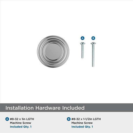 Amerock Ville 1-1/8" Diameter Cabinet Knob in Polished Chrome BP3677426 Hardware Included