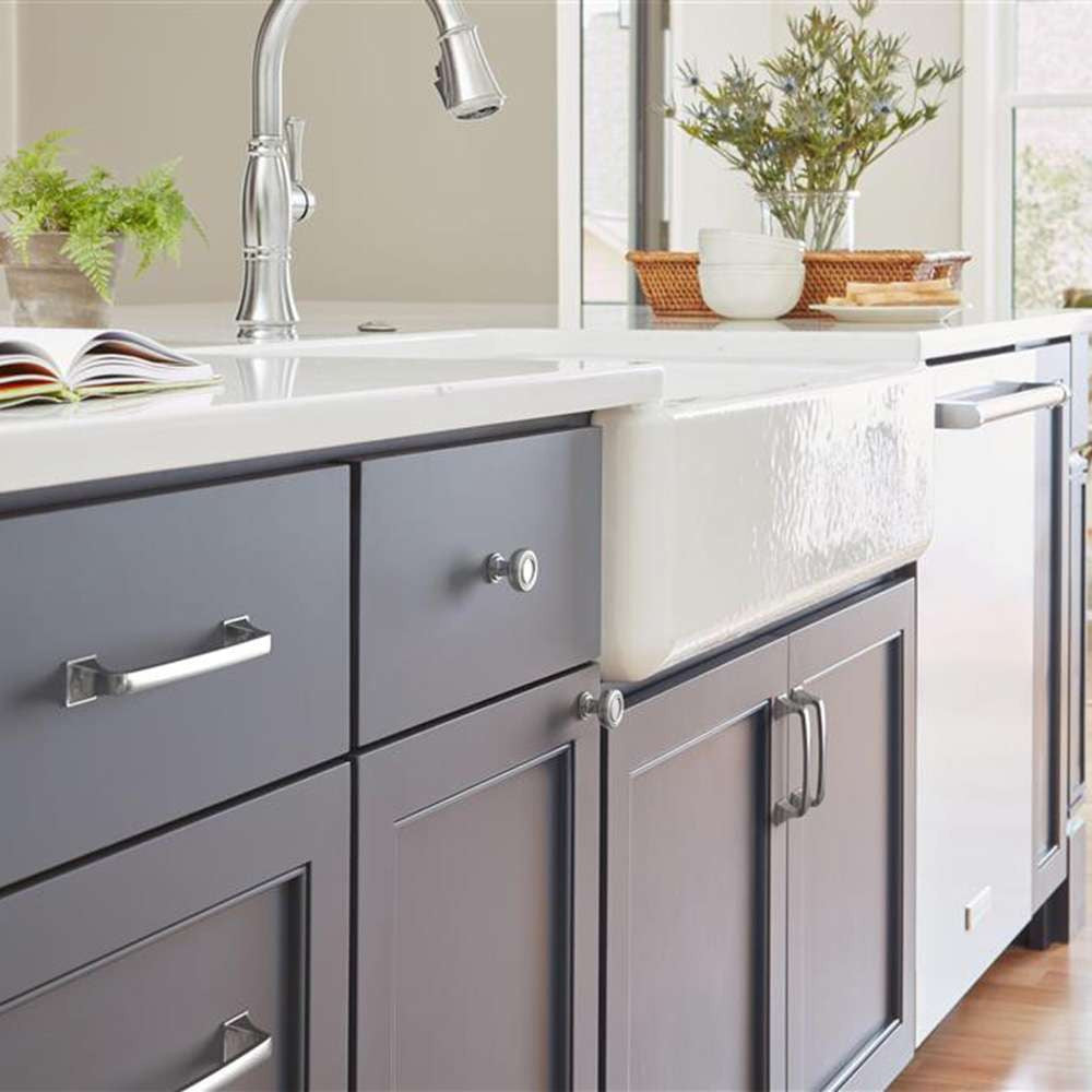 Amerock Ville 1-1/8" Diameter Cabinet Knob in Polished Chrome BP3677426 Mounted View