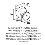 Amerock Ville 1-1/8" Diameter Cabinet Knob in Polished Chrome BP3677426 Specs