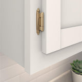 AMEROCK Extended Tab Self Closing Face Mount Variable Overlay Cabinet Hinge (pair) in Champagne Bronze BPR7629CZ Mounted
