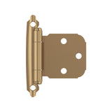 AMEROCK Extended Tab Self Closing Face Mount Variable Overlay Cabinet Hinge (pair) in Champagne Bronze BPR7629CZ