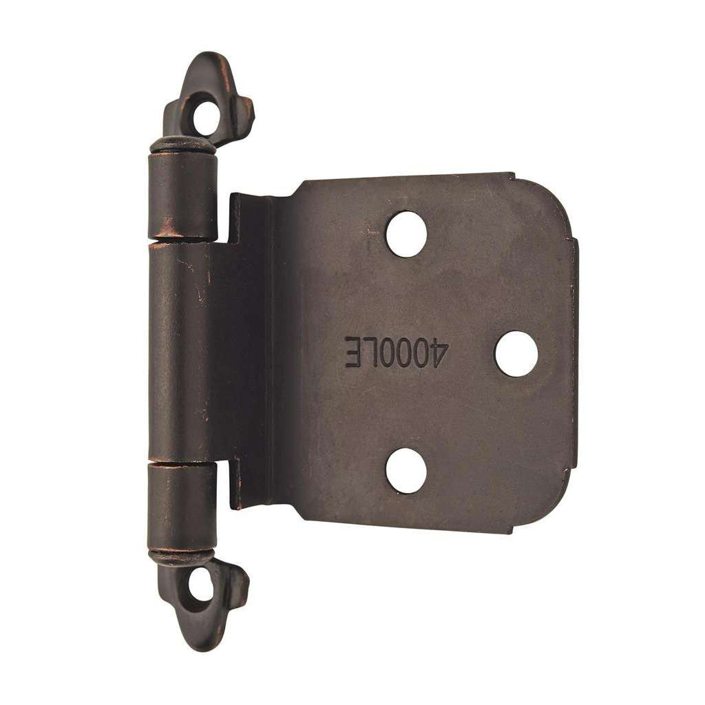 AMEROCK Extended Tab Self Closing Face Mount Variable Overlay Cabinet Hinge (pair) in Oil Rubbed Bronze BPR7629ORB Angle