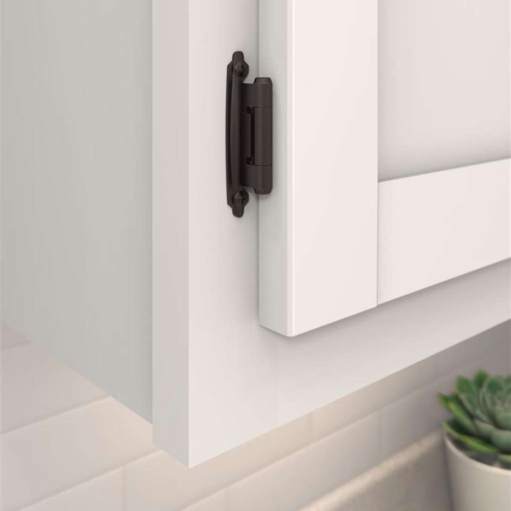 AMEROCK Extended Tab Self Closing Face Mount Variable Overlay Cabinet Hinge (pair) in Oil Rubbed Bronze BPR7629ORB Mounted