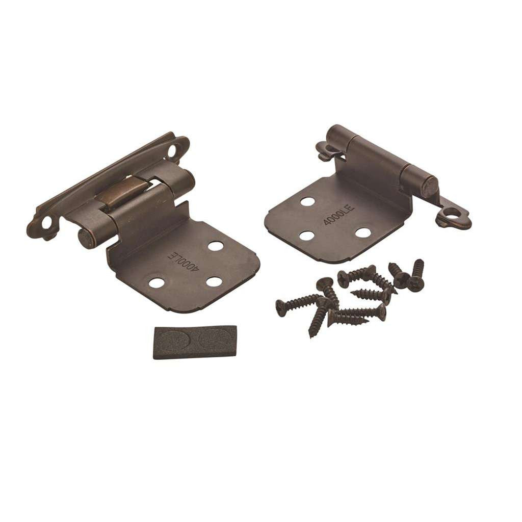 AMEROCK Extended Tab Self Closing Face Mount Variable Overlay Cabinet Hinge (pair) in Oil Rubbed Bronze BPR7629ORB Pair