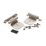 AMEROCK Extended Tab Self Closing Face Mount Variable Overlay Cabinet Hinge (pair) in Satin Nickel BPR7629G10 Pair