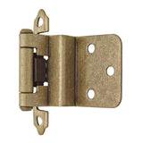 AMEROCK Face Mount Self Closing 3/8" Inset Cabinet Hinge (pair) in Burnished Brass BPR3428BB Angle