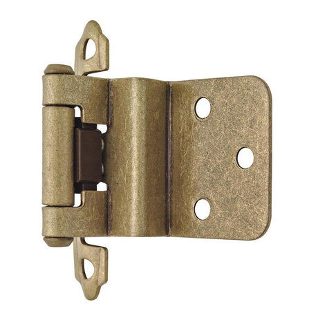 AMEROCK Face Mount Self Closing 3/8" Inset Cabinet Hinge (pair) in Burnished Brass BPR3428BB Angle