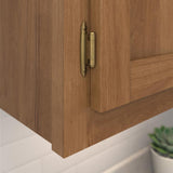 AMEROCK Face Mount Self Closing 3/8" Inset Cabinet Hinge (pair) in Burnished Brass BPR3428BB Mounted