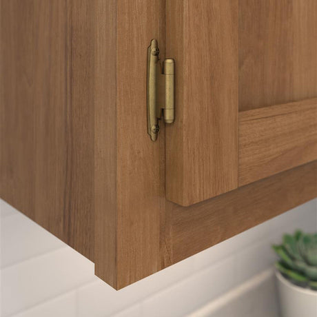 AMEROCK Face Mount Self Closing 3/8" Inset Cabinet Hinge (pair) in Burnished Brass BPR3428BB Mounted