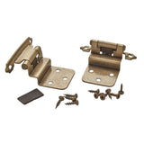 AMEROCK Face Mount Self Closing 3/8" Inset Cabinet Hinge (pair) in Burnished Brass BPR3428BB Pair