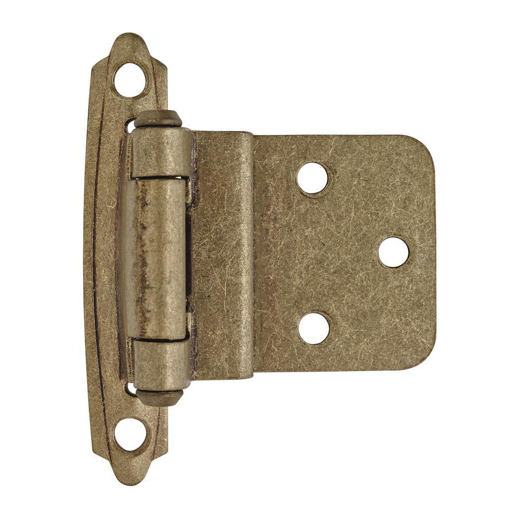 AMEROCK Face Mount Self Closing 3/8" Inset Cabinet Hinge (pair) in Burnished Brass BPR3428BB