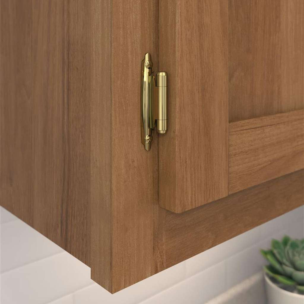 Amerock Face Mount Self Closing 3/8" Inset Cabinet Hinge (pair) in Polished Brass BPR34283 Mounted