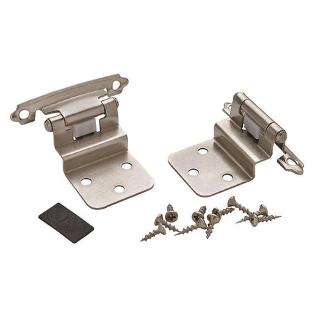 AMEROCK Face Mount Self Closing 3/8" Inset Cabinet Hinge (pair) in Satin Nickel BPR3428G10 Pair