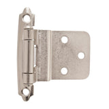 AMEROCK Face Mount Self Closing 3/8" Inset Cabinet Hinge (pair) in Satin Nickel BPR3428G10 Top View