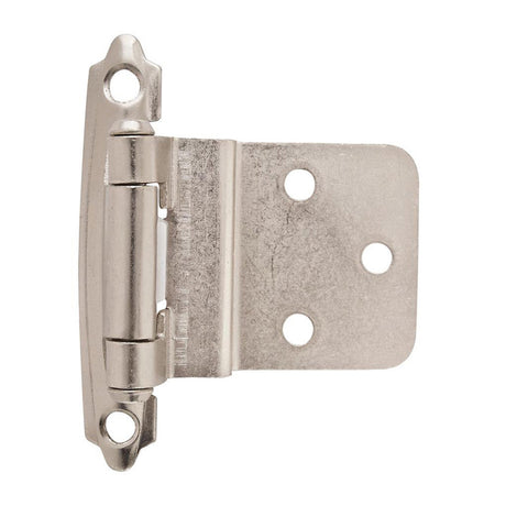 AMEROCK Face Mount Self Closing 3/8" Inset Cabinet Hinge (pair) in Satin Nickel BPR3428G10 Top View
