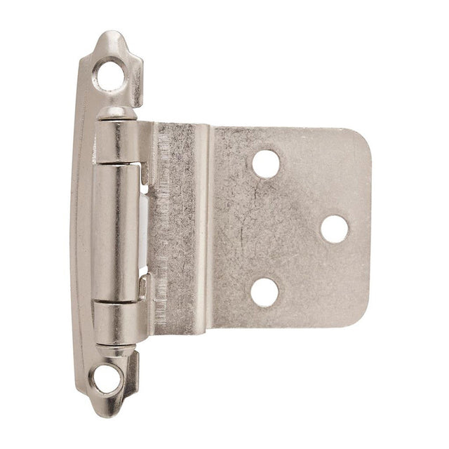 AMEROCK Face Mount Self Closing 3/8" Inset Cabinet Hinge (pair) in Satin Nickel BPR3428G10 Top View