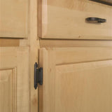 Amerock Self Closing Face Mount 3/8" Inset Cabinet Hinge (pair) in Flat Black BPR3428FB Mounted
