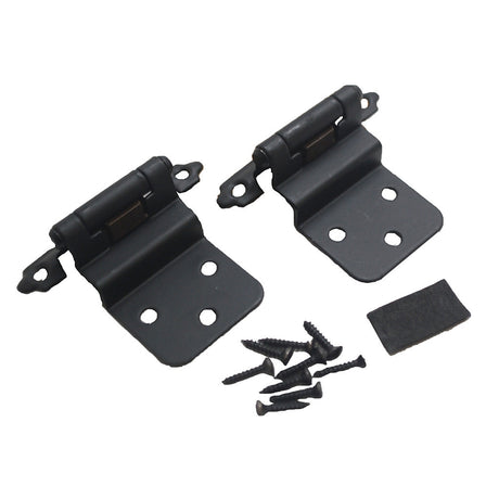 Amerock Self Closing Face Mount 3/8" Inset Cabinet Hinge (pair) in Flat Black BPR3428FB Pair
