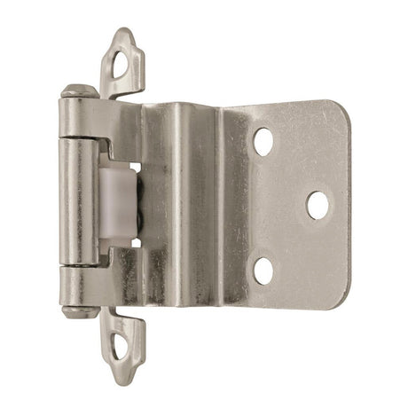AMEROCK Self Closing Face Mount 3/8" Inset Cabinet Hinge (pair) in Sterling Nickel BPR3428G9 Angle