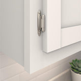 AMEROCK Self Closing Face Mount 3/8" Inset Cabinet Hinge (pair) in Sterling Nickel BPR3428G9 Mounted