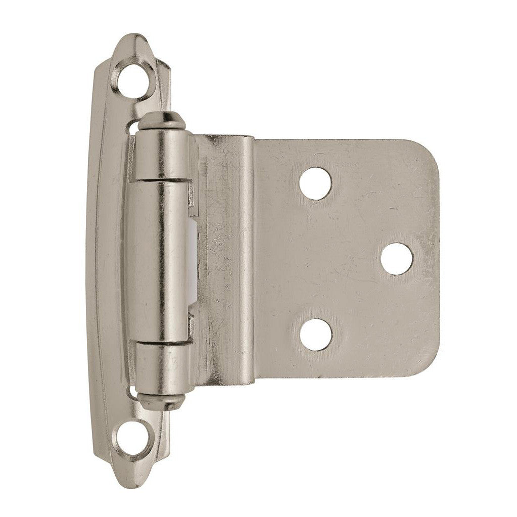 AMEROCK Self Closing Face Mount 3/8" Inset Cabinet Hinge (pair) in Sterling Nickel BPR3428G9