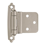AMEROCK Self Closing Face Mount 3/8" Inset Cabinet Hinge (pair) in Sterling Nickel BPR3428G9