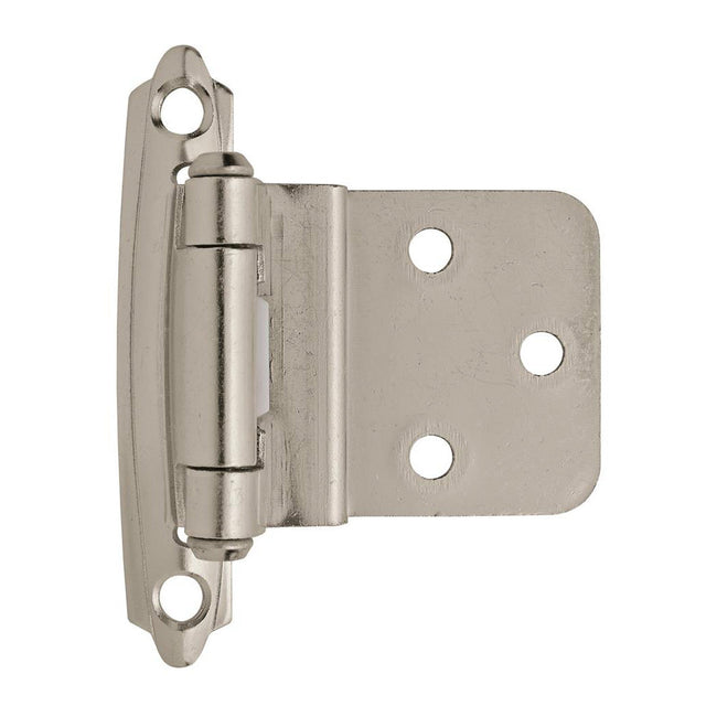AMEROCK Self Closing Face Mount 3/8" Inset Cabinet Hinge (pair) in Sterling Nickel BPR3428G9