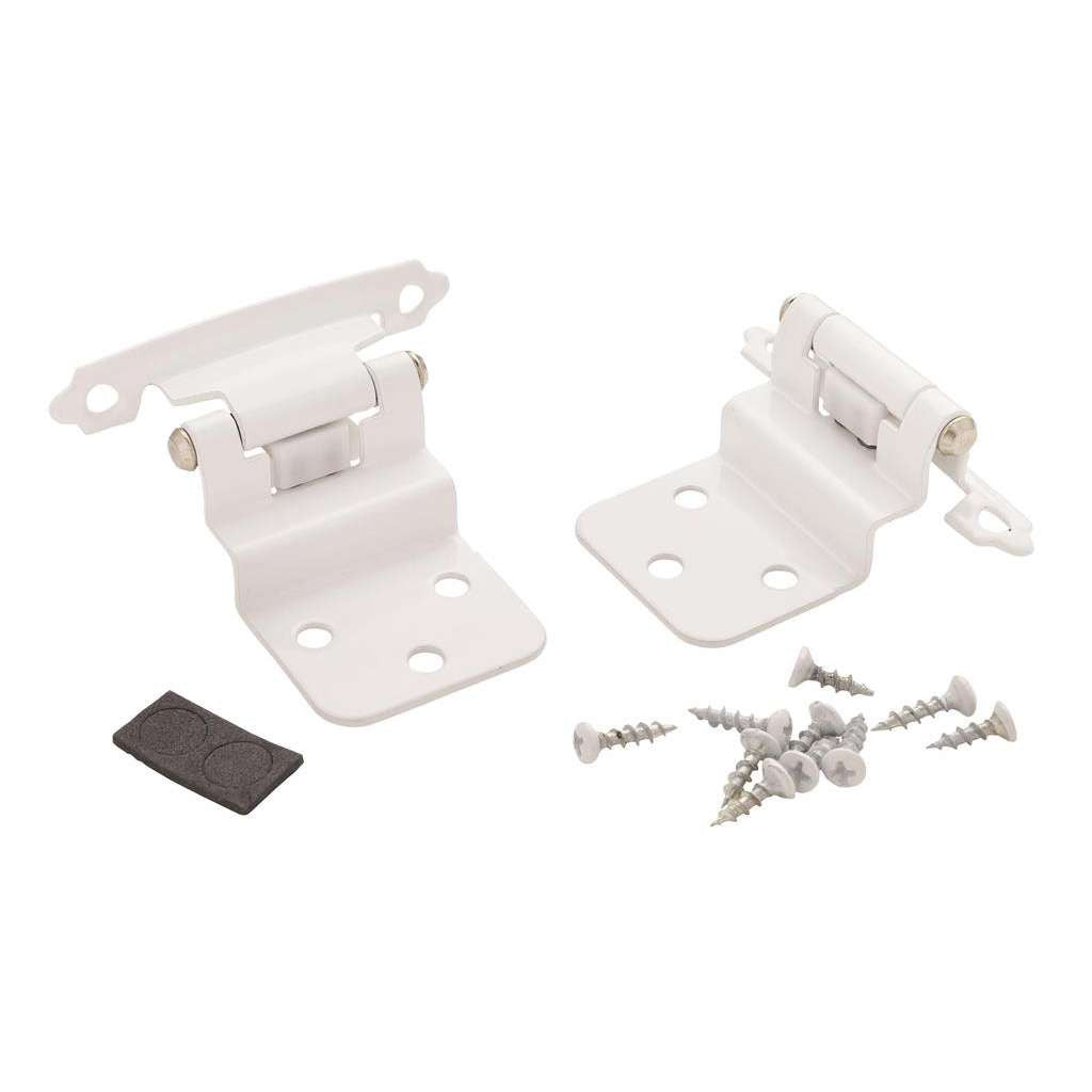 Amerock Self Closing Face Mount 3/8" Inset Cabinet Hinge (pair) in White BPR3428W Pair