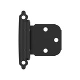 AMEROCK Self Closing Face Mount Extended Tab Variable Overlay Cabinet Hinge (pair) in Flat Black BPR7629FB