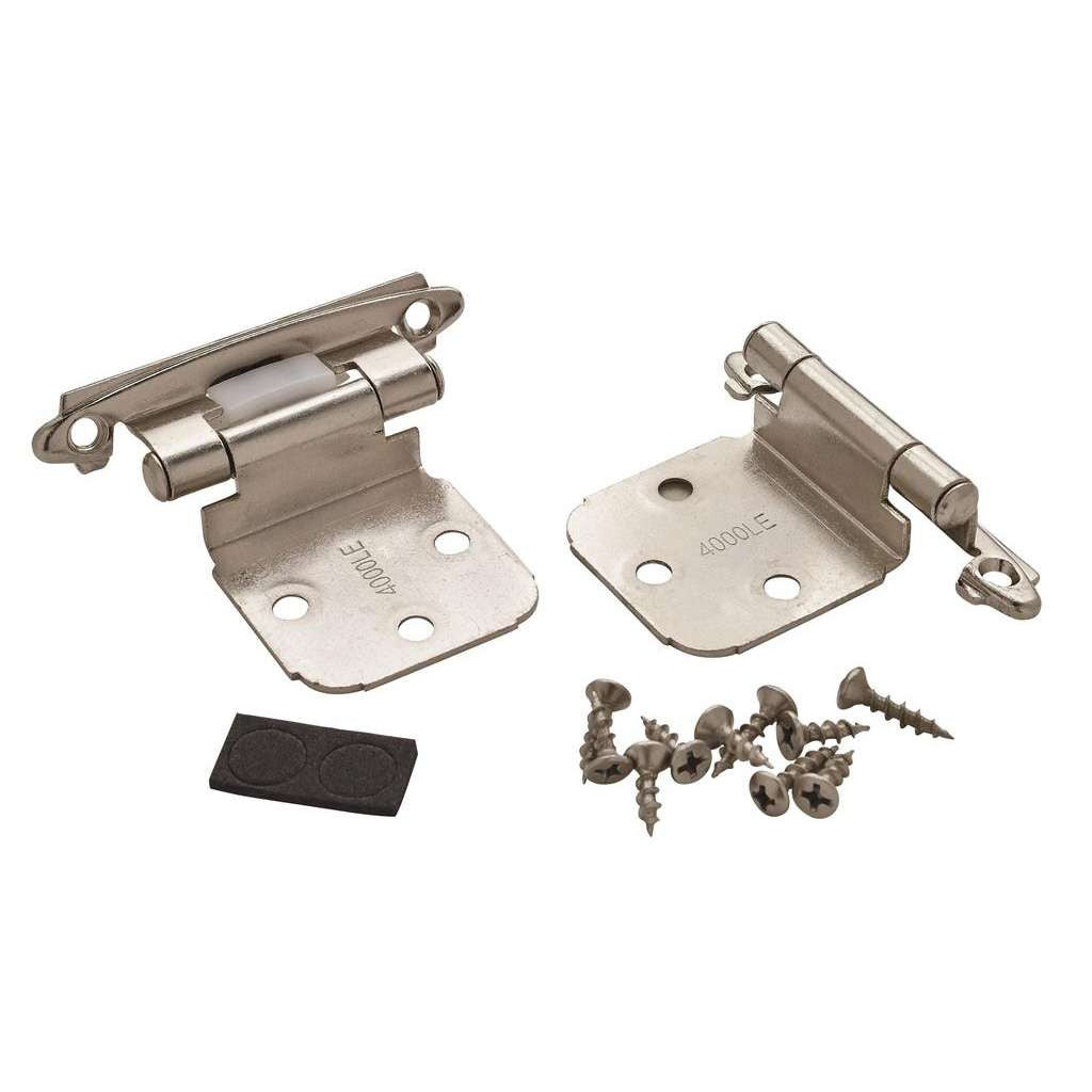 AMEROCK Self Closing Face Mount Extended Tab Variable Overlay Cabinet Hinge (pair) in Polished Chrome BPR762926 Pair