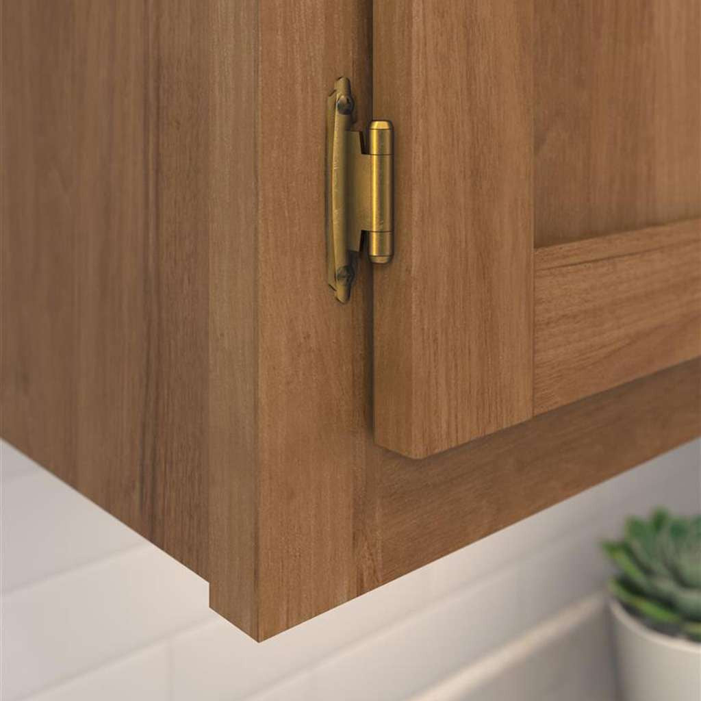AMEROCK Self Closing Face Mount Variable Overlay Cabinet Hinge (pair) in Antique Brass BPR3429AE Mounted