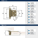 AMEROCK Self Closing Face Mount Variable Overlay Cabinet Hinge (pair) in Burnished Brass BPR3429BB Specs
